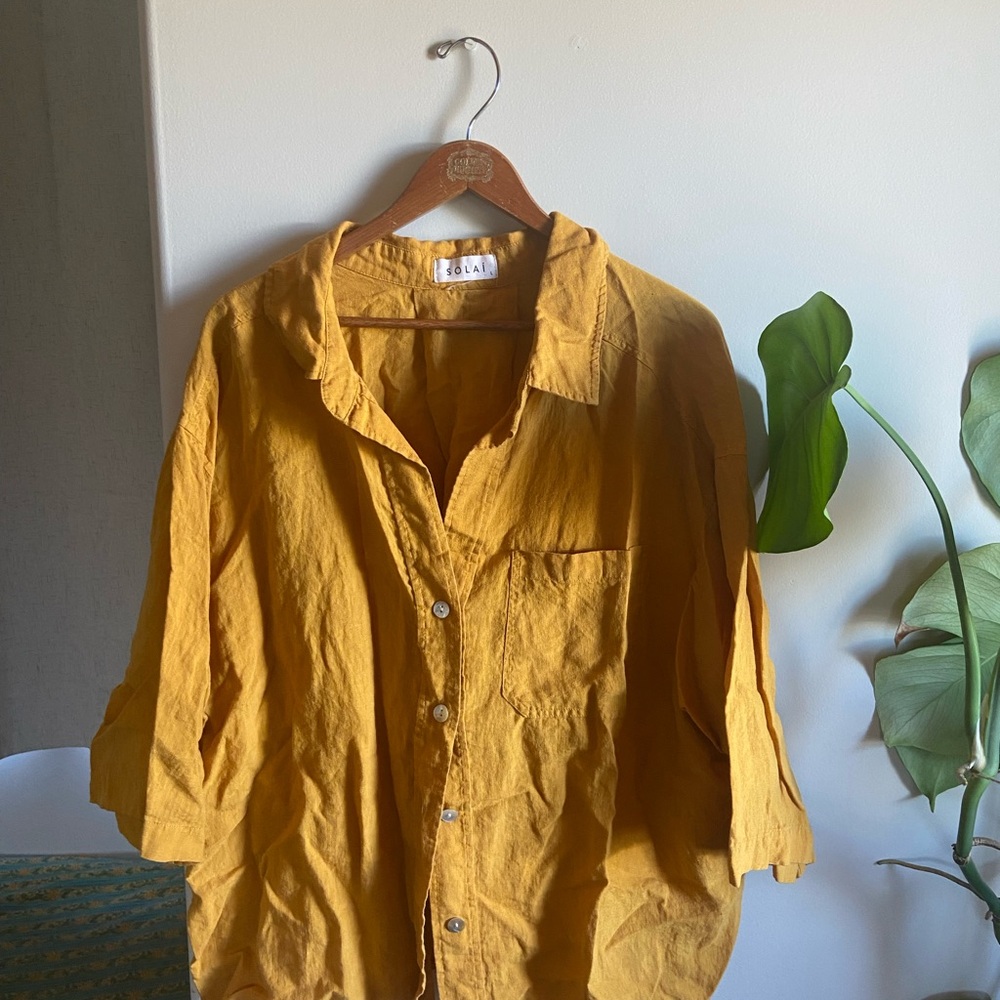 Solai Linen Button-Down Shirt